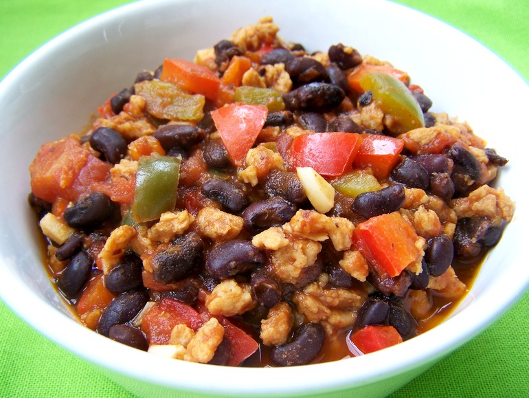 Black soybean chili, low carb vegan