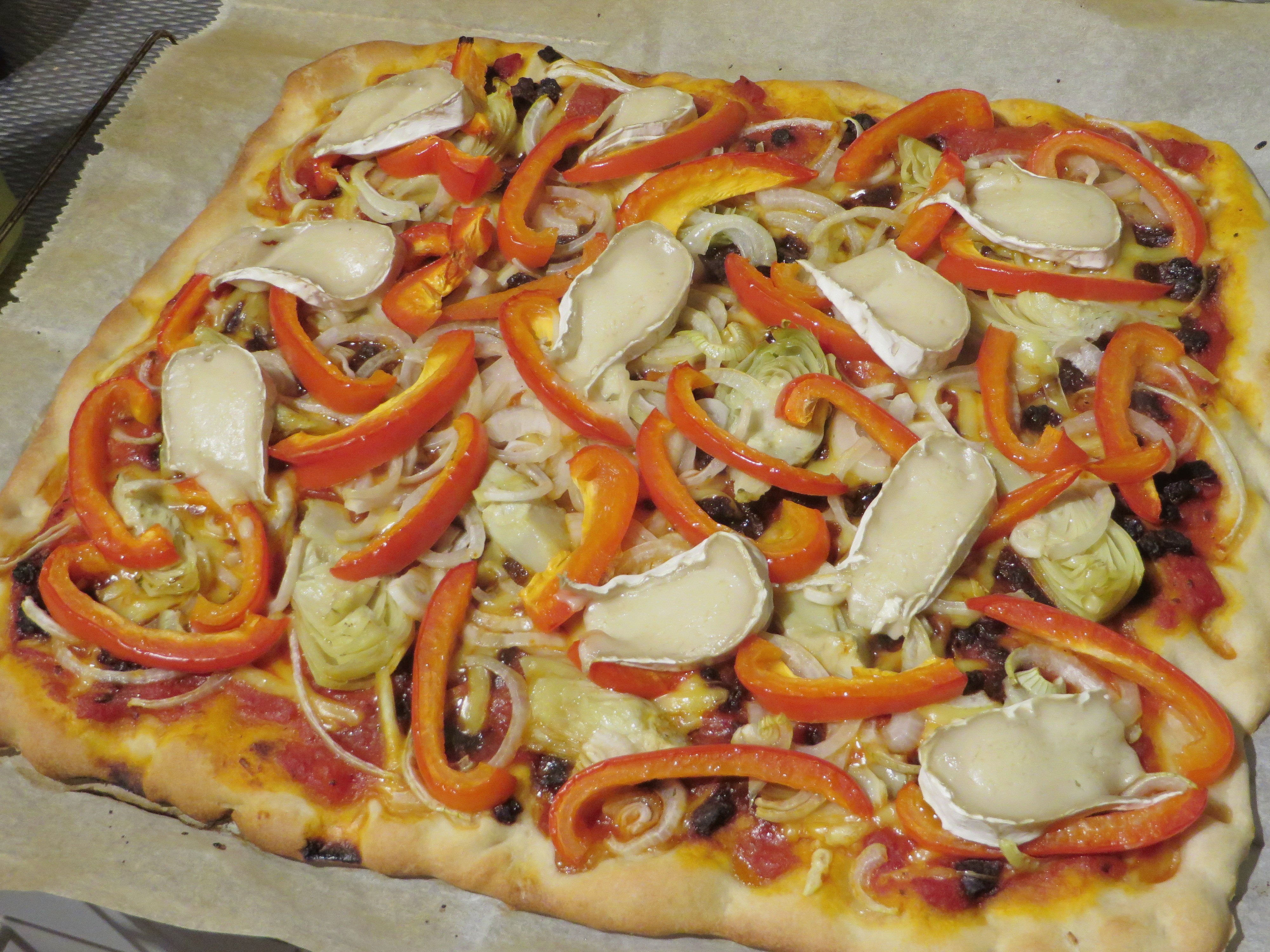 Pizza with cashew brie, vegan