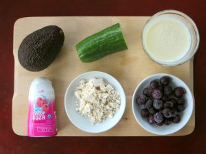 Avocado smoothie ingredients, vegan